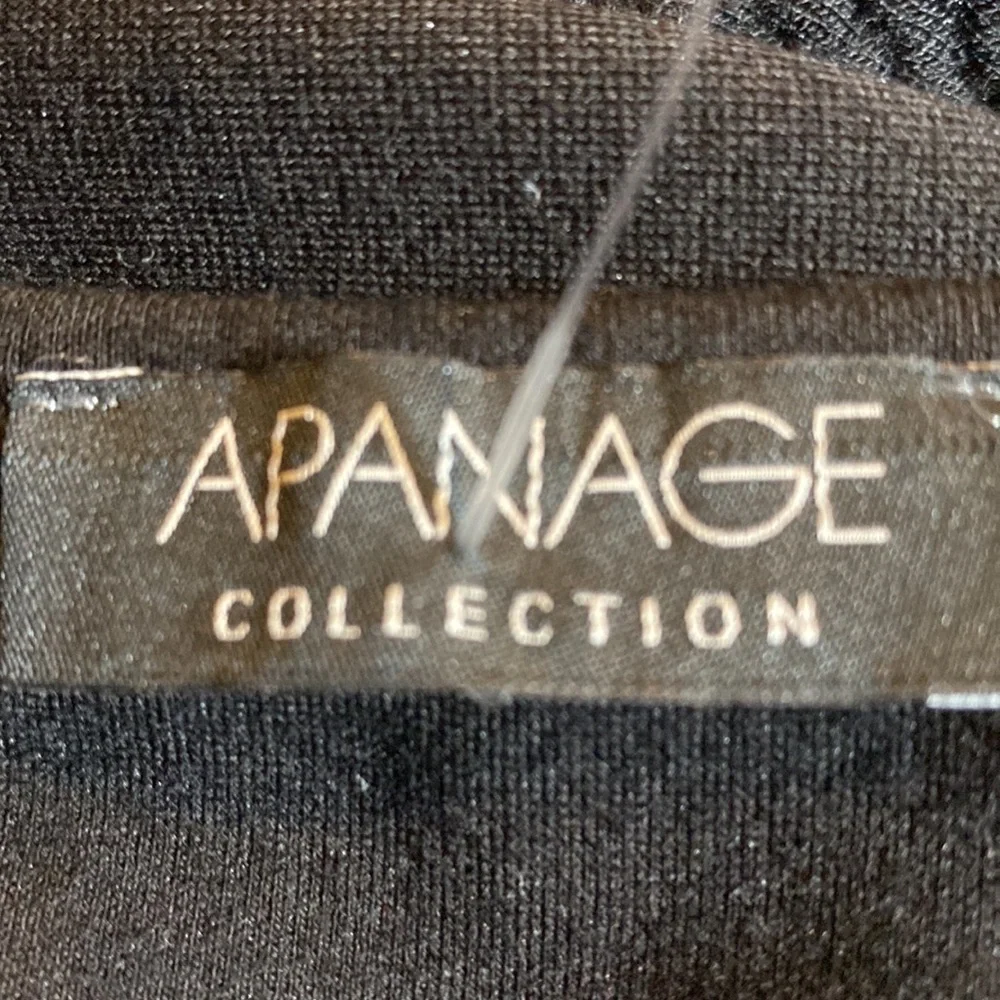 Apanage Black Damask Pattern Textured Bodice Zippered Jersey Cardigan Size 8 - Picture 6 of 7